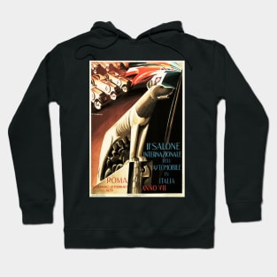 Roma Italy Salon International Automobile Advertisement Vintage Car Hoodie